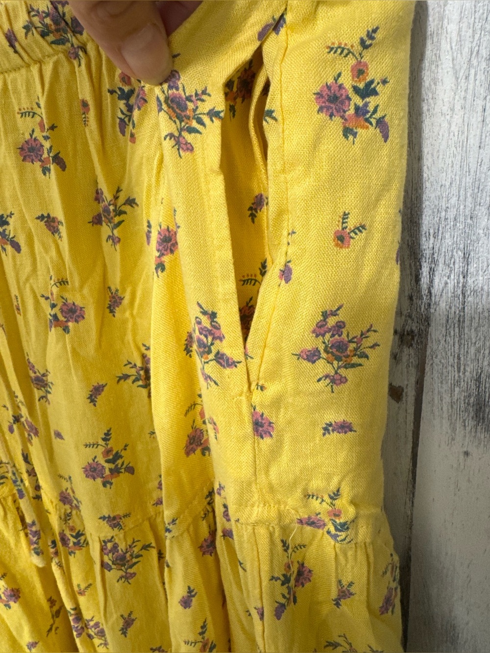 Free People Nova Tiered Maxi Skirt Lemon Combo Size S ~ NWOT - Picture 9 of 15